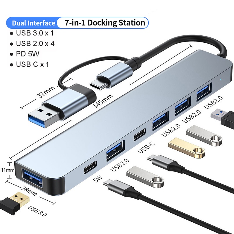 Usb Hub 7 Port - 7 في 1 USB C موسع