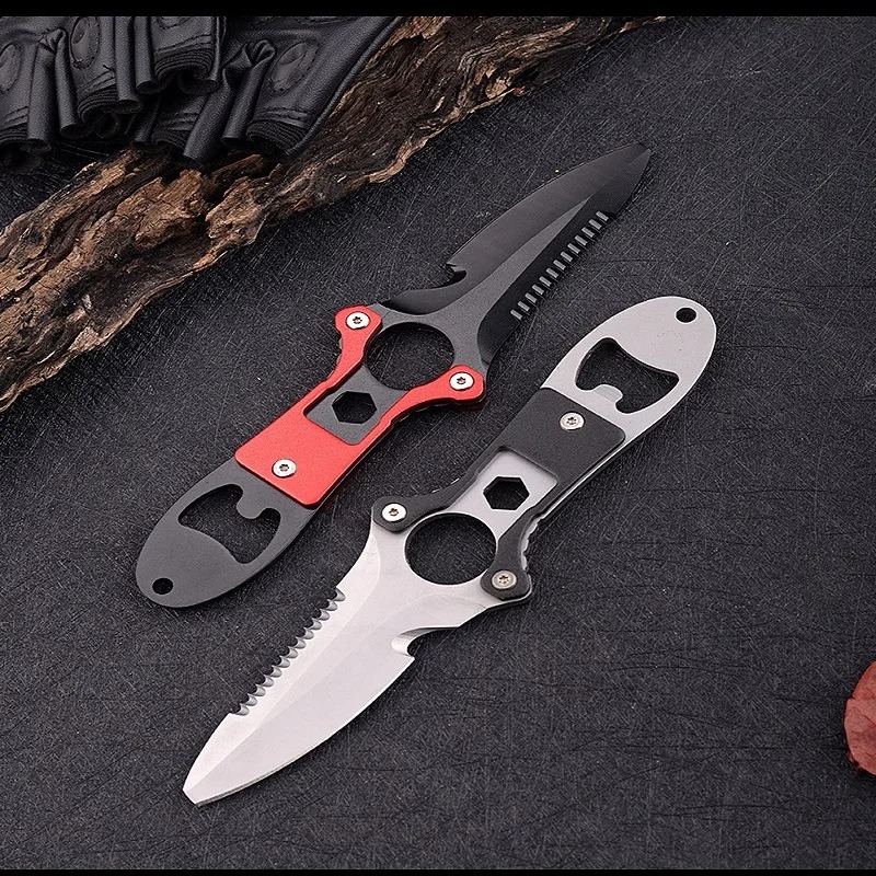 Tech Diving Accessories - سكين متعدد الوظائف من الفولاذ المقاوم