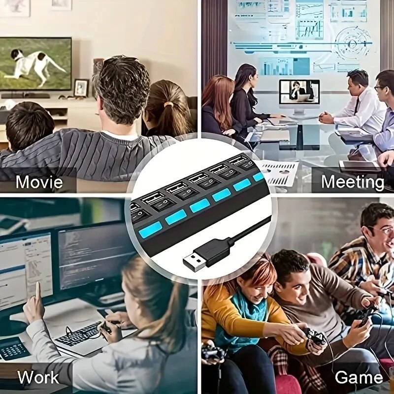 عالية السرعة 4/7 منافذ USB HUB - مراجعة Usb Hub 7 Port وسعره