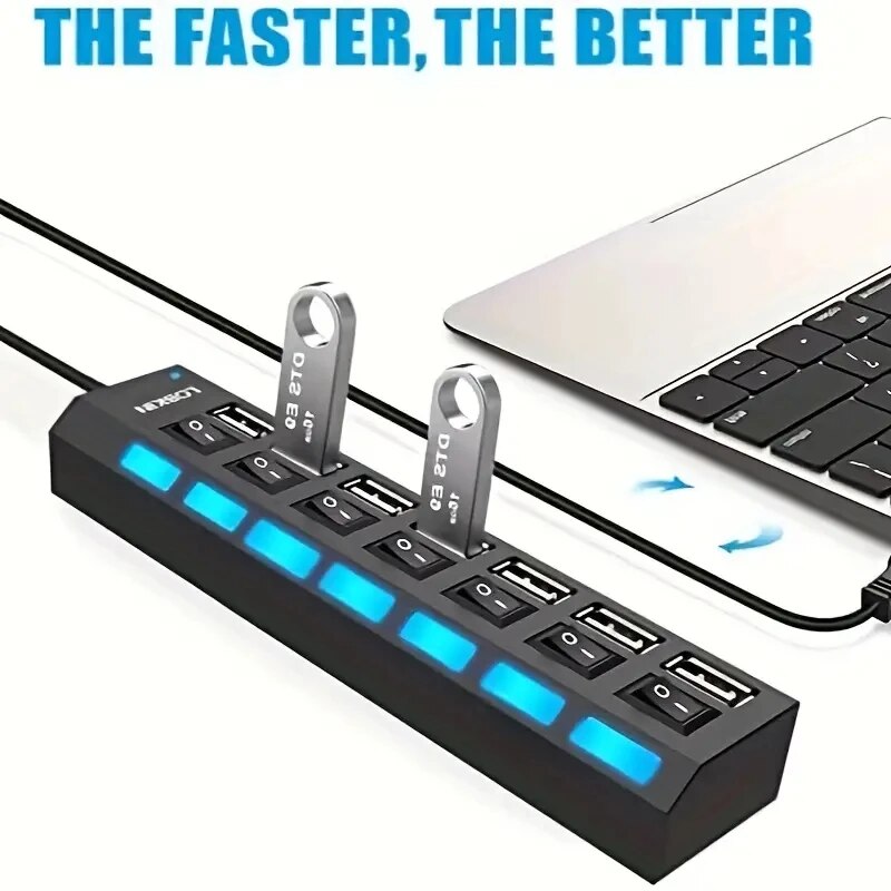 عالية السرعة 4/7 منافذ USB HUB - مراجعة Usb Hub 7 Port وسعره
