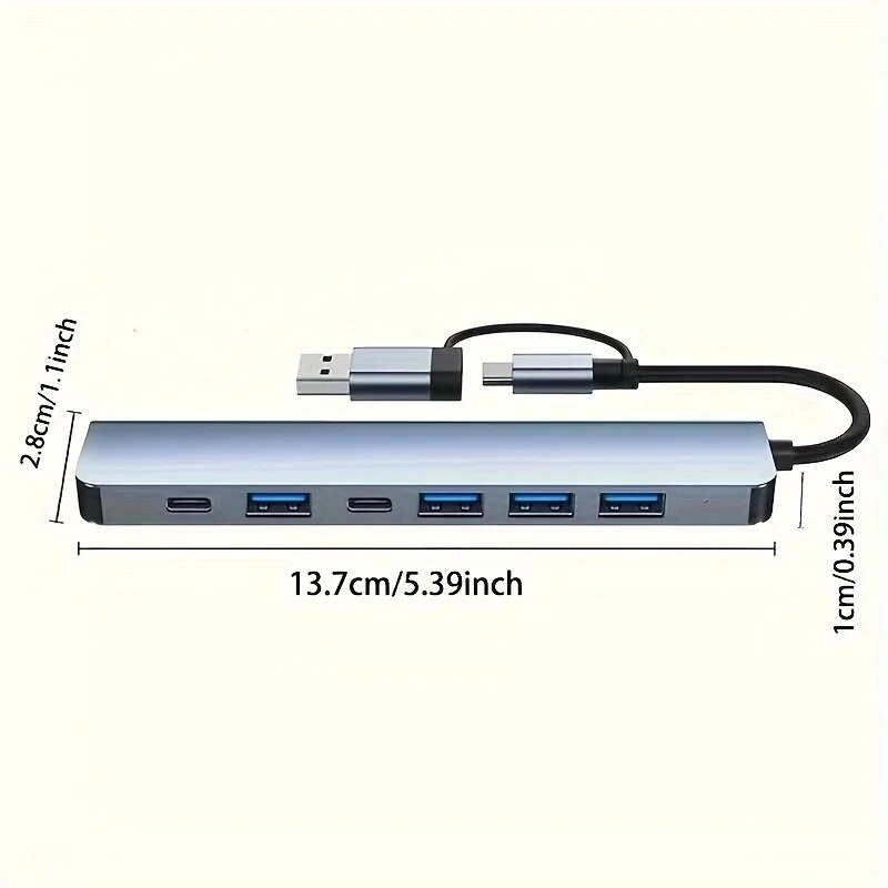 7 في 1 USB C موسع محول محور مع - مراجعة Usb Hub 7 Port وسعره