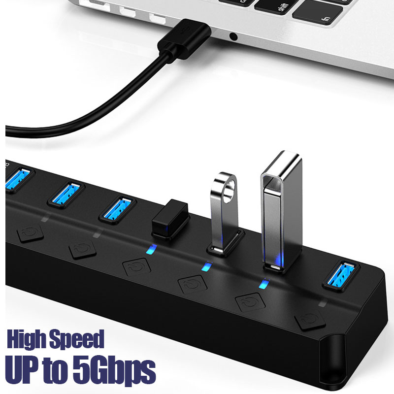 موزع USB 3.0 متعدد المنافذ مع  - مراجعة Usb Hub 7 Port وسعره