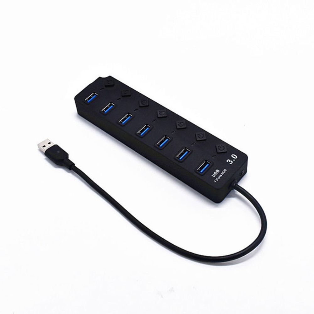 موزع USB 3.0 بـ 7 منافذ مع مفت - مراجعة Usb Hub 7 Port وسعره