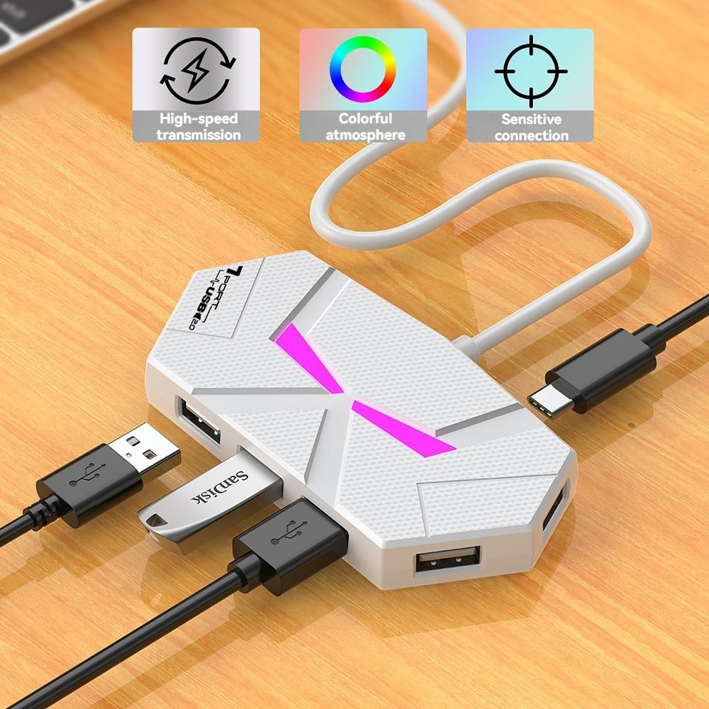 محطة إرساء USB بـ 4/7 منافذ من - مراجعة Usb Hub 7 Port وسعره