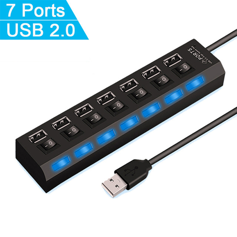 موزع USB 2.0 بـ 7 منافذ لأجهزة - مراجعة Usb Hub 7 Port وسعره